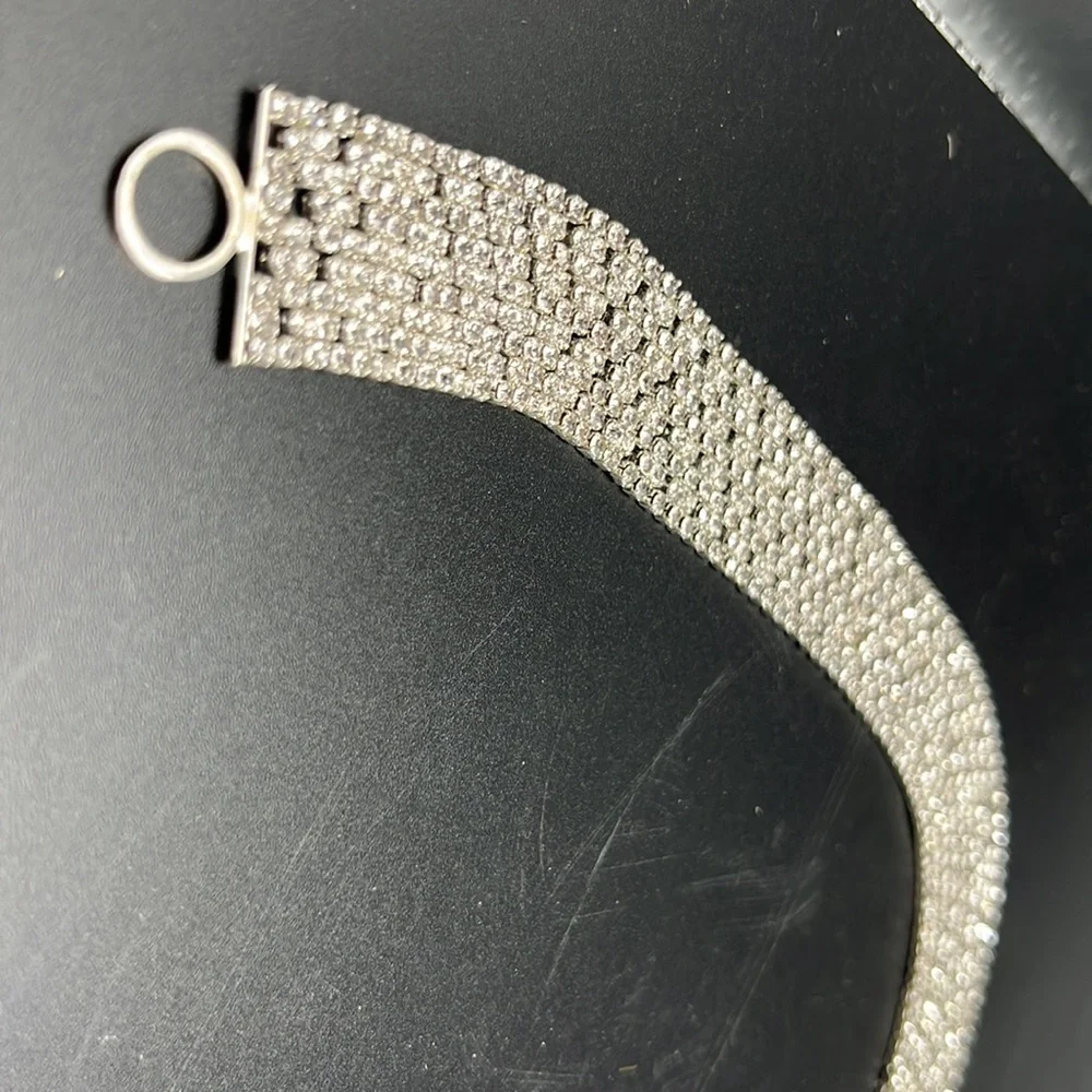 David’s Bridal Silver Rhinestone Belt Wedding Prom New/Opened Package - Picture 2 of 5